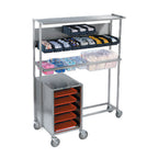 Thumbnail image #1 for Lakeside Manufacturing 2610 Mobile Stainless Steel Tray Starter Station with Solid Top and 5-Inch Swivel Casters