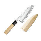 Thumbnail image #1 for Korin Inc HKR-SKDE-210 Deba Knife, 8-1/4" Single-Sided Edge, Forged White Carbon Steel & Soft Iron, Magnolia Wood Handle