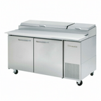 Thumbnail image #1 for Blue Air FSE LLC BAPP67-HC Pizza Prep Table, 67-inch, 2-section, 2-door, side-mounted self-contained refrigeration
