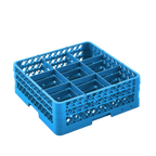 Thumbnail image #1 for ATSMFG Mama Lucy MLY-RG9-2 Full-Size Blue Dishwasher Glass Rack, 9 Compartments, 2 Extenders, Holds Glasses up to 6" Case of 3