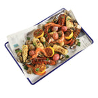 Thumbnail image #2 for Cal-Mil 3472-15 Rectangular Melamine Serving Tray, White and Blue, 12" x 18" Case of 3
