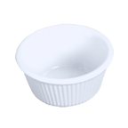 Thumbnail image #1 for Thunder Group ML531W1 3 oz White Melamine Fluted Ramekin, 3-1/8 in Diameter Case of 24 Dozen