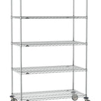 Thumbnail image #1 for Metro Super Erecta SE-3060C-80-M5 Mobile Chrome Wire Shelving Unit, 5 Shelves, 60"W x 30"D x 80"H