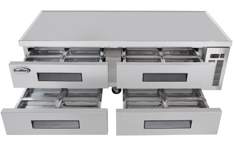 Product image #8 for KoolMore 72-Inch Commercial Chef Base Refrigerator Storage Cabinet with Pull-Out Drawers