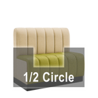 Thumbnail image #1 for ATSMFG ATS AT&S-AHC-R36-6CH GR5/COM Single Upholstered Half-Circle Booth, 6-Channel Back and Seat, 48"W x 90"D x 36"H