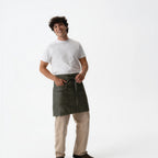 Thumbnail image #1 for Chef Works AHN10-OLN-0 Olive Cotton Utility Half Bistro Apron, 36+ in. Length
