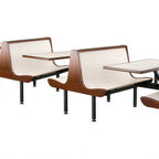 Thumbnail image #1 for JustChair Manufacturing Contour CPLUS-3TU-WS-47 47" Triple Wall Booth Table Unit, Black, Laminated Bench Seats, Welded Steel Frame