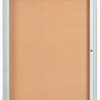Thumbnail image #1 for AARCO Products DCC4836RI Enclosed Illuminated Aluminum Bulletin Board, Wall Mounted, 36"W x 48"H, Single Swing Door, Cork Back