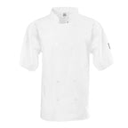 Thumbnail image #1 for Chef Revival J105-2X Unisex White Poly/Cotton Chef Jacket, 2XL, Short Sleeve, Double-Breasted