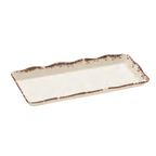 Thumbnail image #1 for G.E.T. GET ML-154-TC Rectangular Melamine Display Tray, 14 x 5-1/2 in, Scallop Edge, Tuscan Case of 6