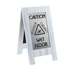 Thumbnail image #1 for Cal-Mil 22094 Bilingual Double-Sided Wet Floor Sign, A-Frame, Stainless Steel, 23"H