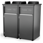 Thumbnail image #2 for JustChair Manufacturing TRCPT-HPL-DBL-GR2 Double Underbar Trash Receptacle, 35 gal, HPL Laminate, Front Swing Doors, 45 x 23-1/2 x 48 in
