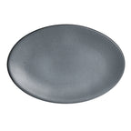 Thumbnail image #1 for Steelite International ZABA A941P128 Oval Coupe Platter, 13-1/2" x 9", Matte Gray, Vitrified China