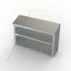 Thumbnail image #1 for AERO Manufacturing WOC-60 Wall-Mounted Stainless Steel Open Cabinet with Intermediate Shelf, 60"W x 15"D x 32-1/2"H