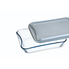Thumbnail image #1 for Kadra Kitchenware Simax SX-7226/D Rectangular Roasting Pan, 3.7 qt., with Glass and Plastic Lid Case of 6