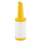 Thumbnail image #1 for TableCraft Products PourMaster 10910 One-Piece Polyethylene Pourer, 32 oz (1 qt), Yellow Spout and Base Case of 12