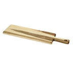 Thumbnail image #2 for Browne USA Foodservice 571643 Rectangular Acacia Wood Appetizer Serving Board with Handle, Reversible, 3 Wells, 19 x 5-7/10 in