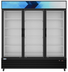 Thumbnail image #5 for KoolMore Three-Section Glass Door Merchandiser Refrigerator, 56 Cu. Ft., Bottom-Mount, Black