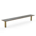 Thumbnail image #1 for Steelite International Mogogo, Modular MGCIAY03GBXX 80"W x 12"D x 12-1/2"H Grey Slate Laminate Display Shelf with Brushed Brass Legs