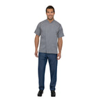 Thumbnail image #1 for Chef Works Springfield BCSZ009-GRY-2XL Gray Short-Sleeve Chef Coat, Cotton/Poly Twill, 2XL