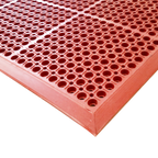 Thumbnail image #1 for Cactus Mat Vip 4420-REWB Grease-Resistant Red Rubber Interlocking Floor Mat, End Section, 3/4" Thick, 3'-2" x 5'-1"