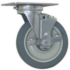 Thumbnail image #1 for Eagle Group EAGLEbrite CPR8P-700 Rigid Plate Caster, 8 in Wheel Diameter, 2 in Wheel Face, 700 lb Capacity, Polyurethane Tread