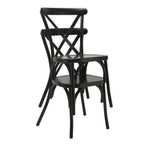 Thumbnail image #3 for G & A Commercial Seating Colmar 889ST-PS Indoor/Outdoor Stackable Cross-Back Aluminum Side Chair with Padded Seat