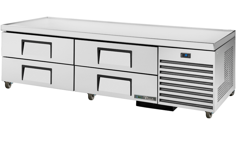 Product image #4 for True 79-1/4-Inch Wide Refrigerated Chef Base with 4 Drawers, Self-Contained Side-Mounted Refrigeration