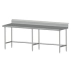 Thumbnail image #1 for SPG International Universal Stainless 9-SL-SLCB-30 Stainless Steel Work Table, 108"W x 30"D, 300 Series Top, 6" Backsplash