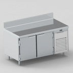Thumbnail image #1 for EMI Industries LB8133S Low Boy Worktop Refrigerator, 81"W, 3 Stainless Steel Doors, Self-Contained Side-Mounted Refrigeration