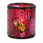 Thumbnail image #1 for Hollowick/Steelite Crackle 6301RG Glass Votive Lamp, 3-1/4"H x 3" Diameter, Red & Gold