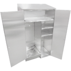 Thumbnail image #2 for IMC/Teddy CMSC-R2D Combination Mop Sink & Storage Cabinet, 46-1/2"W x 30"D x 84"H, Left Mop Storage, 2 Full-Height Doors, Stainless Steel