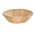 Thumbnail image #1 for TableCraft Products 1175W Round Hand-Woven Polypropylene Cord Fast Food Basket, Natural, 8-1/2" Dia. x 2-1/4"H Case of 12