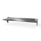 Thumbnail image #1 for NBR Equipment WS-1672E Wall-Mounted Stainless Steel Shelf, 72"W x 16"D x 13"H, 18 Gauge, 430 Series