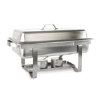 Thumbnail image #1 for Concasse MCHE20122 Rectangular Stainless Steel Chafer with Lift-Off Cover, Induction Ready, Canned Heat Case of 2