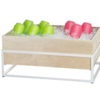 Thumbnail image #1 for Cal-Mil Blonde 22362-12-15 Rectangular Ice Housing, Maple Wood Pan, Plastic Condensation Liner, White Metal Frame, 20-1/4" x 12-1/2" x 9-1/4"
