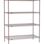 Thumbnail image #1 for Metro Super Erecta SE-2472K4-63-S4 Wire Stationary Starter Wire Shelving Unit, 72"W x 24"D x 63"H, 600 lb. capacity per shelf, 2000 lb. capacity per