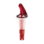 Thumbnail image #1 for TableCraft Products Proper Pour 148A 1 oz Plastic Liquor Pourer, No Collar, Red Spout and Dip Tube Case of 12