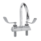 Thumbnail image #1 for Component Hardware Encore KL41-4102-RE4 Deck-Mount Workboard Faucet, 4" Centers, 6" Stainless Gooseneck, Ceramic Valves