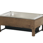 Thumbnail image #2 for Cal-Mil Melrose 27013-136 Rectangular Canned-Heat Chafer, Wood and Metal, Matte Black/Chocolate Brown, 22 x 14 x 13.5 in
