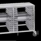 Thumbnail image #4 for Channel Manufacturing PR-24 Half-Size Aluminum Pizza Pan Rack, End-Load, 24-Pan Capacity, 2-Inch Spacing, Aluminum Top