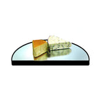 Thumbnail image #1 for Lakeside Manufacturing 282 Half-Round Mirror Tray, 24" Diameter, Glass, Rimless, Wood Backing, Black Vinyl Edges