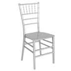 Thumbnail image #1 for Flash Furniture Hercules LE-SILVER-M-GG Outdoor Silver Polycarbonate Chiavari Chair with Ladder Back, Stackable