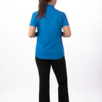 Thumbnail image #2 for Chef Works Universal CSWV-BLU-S Women's Chef Shirt, Short Sleeve, Cool Vent Panels, Form Fit, Blue, Size S
