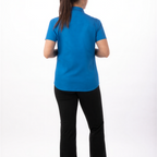 Thumbnail image #2 for Chef Works Universal CSWV-BLU-M Women's Short-Sleeve Chef Shirt, Cool Vent Panels, Form Fit, Blue, Medium