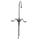 Thumbnail image #1 for Fisher 57398 Hand Sink Faucet, Dual Deck Control Valve, 6" Gooseneck Spout, Ceramic Disk Stems, Wrist Handles