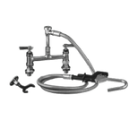 Thumbnail image #1 for Component Hardware Encore KL60-3000-VB Deck-Mount Pot Filler Assembly, Elevated Bridge, 8" Centers, 72" Stainless Steel Hose, Vacuum Breaker
