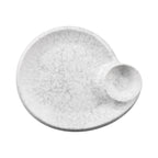 Thumbnail image #2 for G.E.T. Hermosa - EGS B429095-GYM Melamine Gray Marble Chip & Dip Plate, 2 Compartments, 9-1/2" x 8" x 1" Case of 6