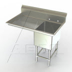 Thumbnail image #1 for AERO Manufacturing Aerospec 2F1-2424-30L One-Compartment Stainless Steel Sink, 58-1/3"W, Left Drainboard, 10" Backsplash