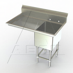 Thumbnail image #1 for AERO Manufacturing Aerospec 2F1-3020-36L 1-Compartment Stainless Steel Sink, Left Drainboard, 30 x 20 x 14 in Compartment, 60-1/3 in W